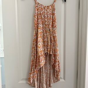 Art Class Floral Dress with Orange and White Accents